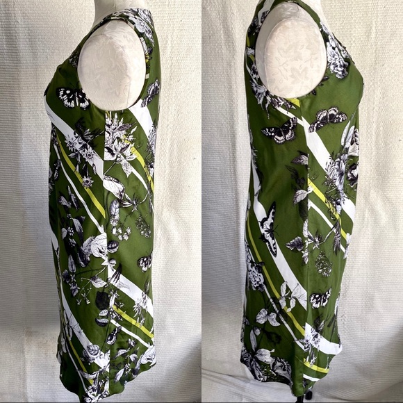 Talbots 4/6 Silk Floral Butterfly Stripe Dress - Picture 3 of 8